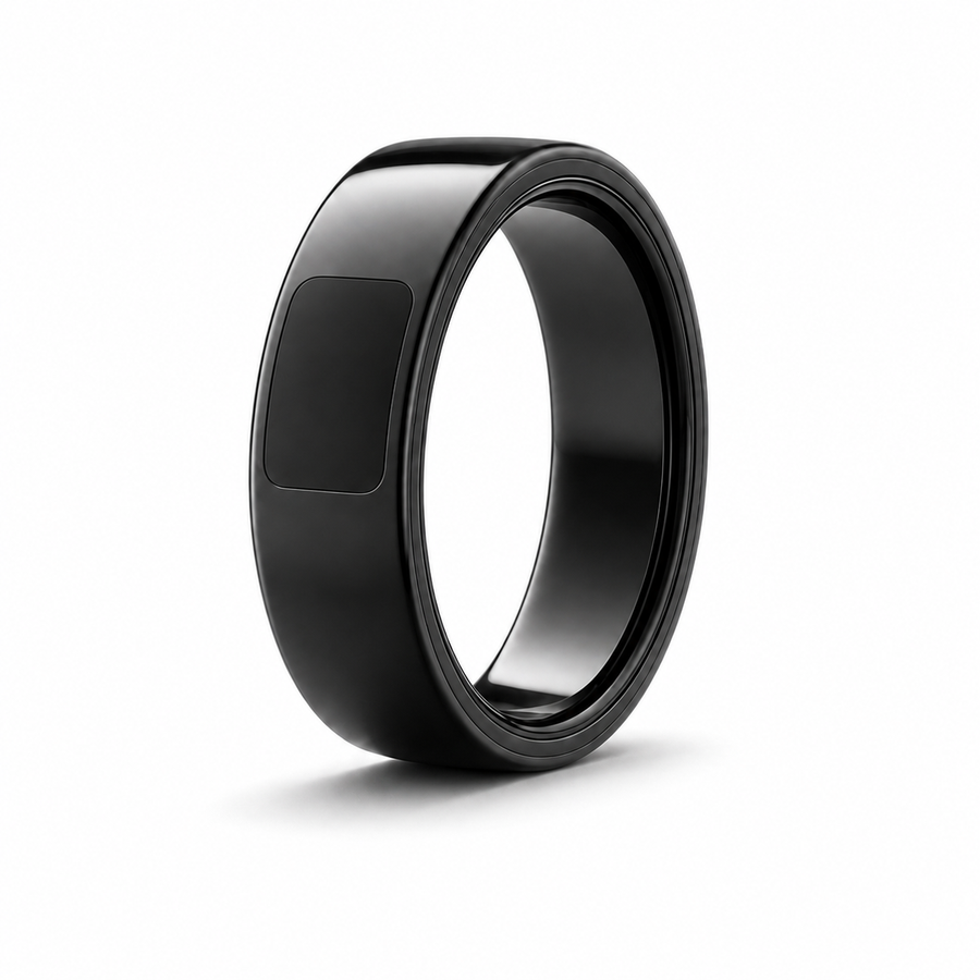 Flip Display Smart Ring front three-quarter view on white