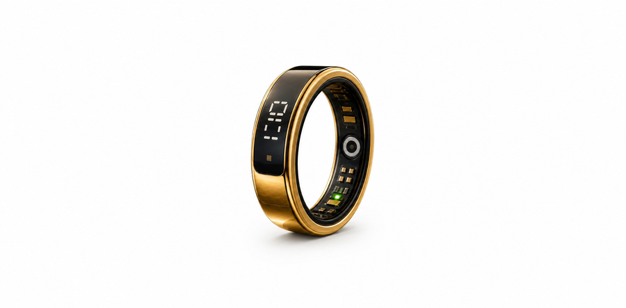 Aura Touch Smart Ring front three-quarter view on white